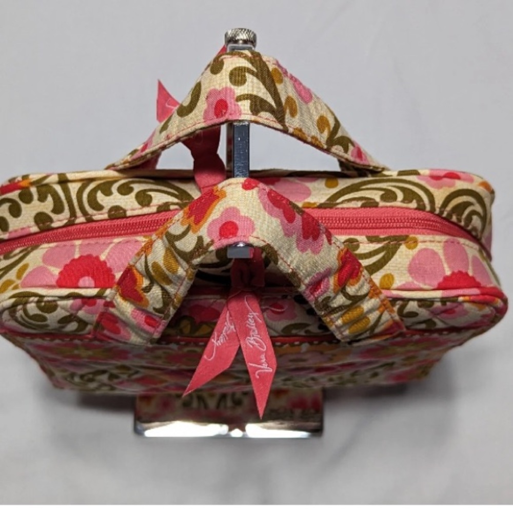 Vera Bradley Pink Floral Quilted Folkloric Pink Tech Organizer Toiletry Bag Tote - Picture 9 of 13